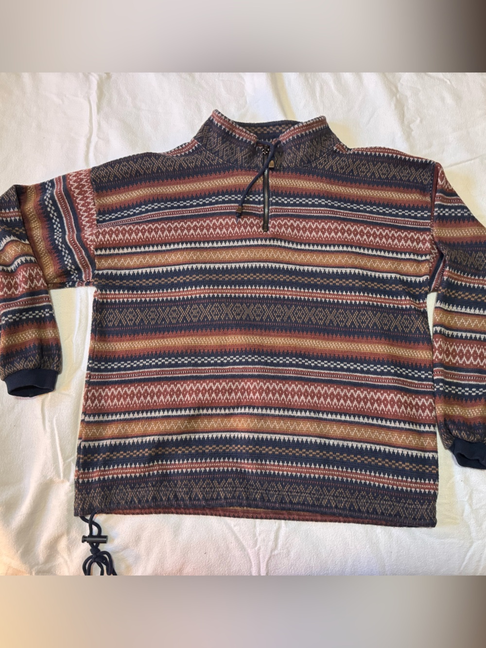 Impact Men’s XL Geometric Stripe Quarter Zip Sweater Made in Korea